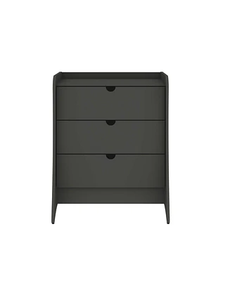 Manhattan Comfort 34.25" Wood Coney Mid-Century Modern 3-Drawer Dresser