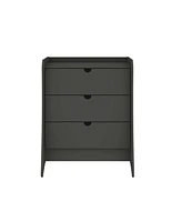 Manhattan Comfort 34.25" Wood Coney Mid-Century Modern 3-Drawer Dresser