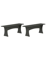Manhattan Comfort 18.3" 2-Pc. Wood Coney Mid-Century Modern Dining Bench Set