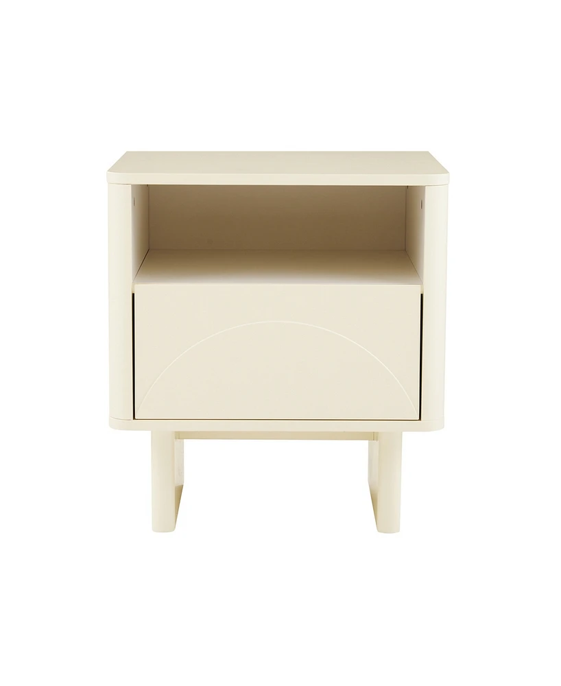 Manhattan Comfort 21.9" Wood Ella Modern 2-Full Extension Drawer Nightstand