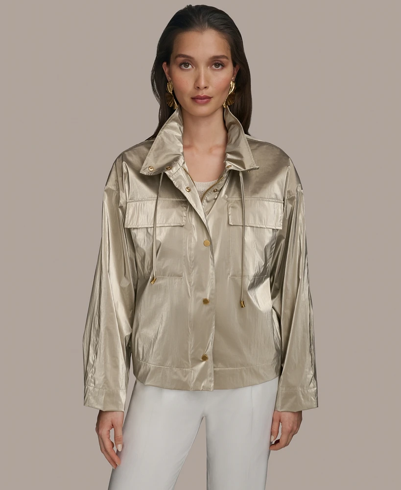 Donna Karan New York Women's Metallic Zip-Front Jacket