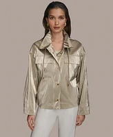 Donna Karan New York Women's Metallic Zip-Front Jacket