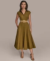 Donna Karan New York Women's Belted Cap-Sleeve Dress