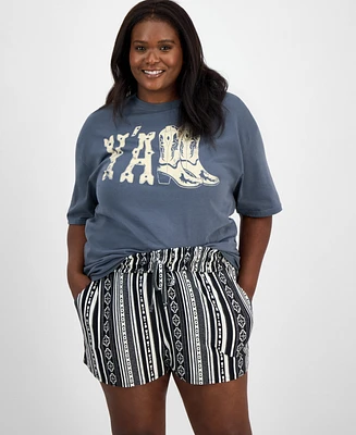 Rebellious One Trendy Plus Cotton Y'all Boyfriend Crewneck Tee