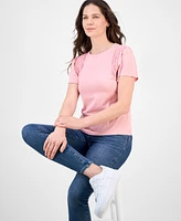 Nautica Jeans Women's Cotton Flutter-Sleeve T-Shirt