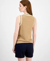 Tommy Hilfiger Women's Basketweave Contrast-Trim Sweater
