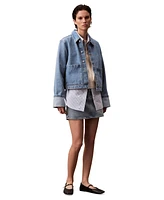 Calvin Klein Jeans Women's Cuffed Long-Sleeve Denim Jacket