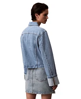 Calvin Klein Jeans Women's Cuffed Long-Sleeve Denim Jacket