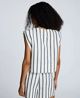 Kenneth Cole Women's Striped Tie-Side Tank Top