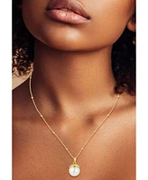 Rachel Zoe Gold Plated Round Pearl Pendant Necklace