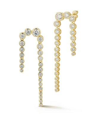 Rachel Zoe 14K Gold Plated Sterling Silver Graduating Tennis Drop Earrings