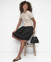 Dkny Women's Mixed Media Bubble Dress