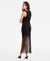 Bar Iii Women's Sleeveless Fringe-Hem Dress, Exclusively at Macy's
