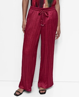 Dkny Women's Crushed Crease Wide-Leg Pants
