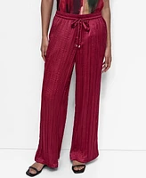 Dkny Women's Crushed Crease Wide-Leg Pants