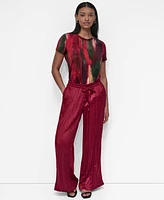 Dkny Women's Crushed Crease Wide-Leg Pants