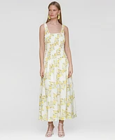 Avec Les Filles Women's Printed Smocked Drop-Waist Maxi Dress