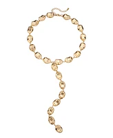 Macy's Round Stone 'Y' 14K Gold Plate Necklace