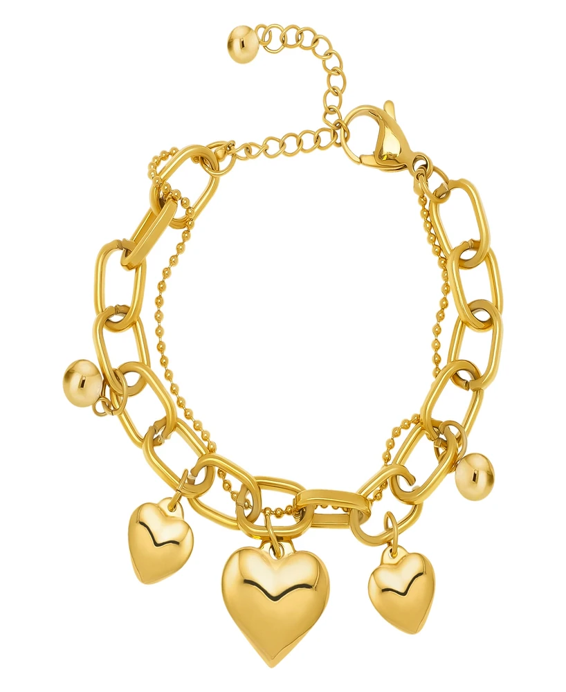 Macy's Multi Heart 14K Gold Plate Bracelet