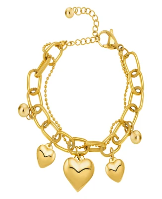 Macy's Multi Heart 14K Gold Plate Bracelet
