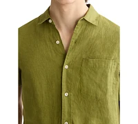 Scotch & Soda Men's Relaxed Fit Short Sleeve Linen Button-Front Shirt