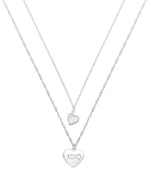 Unwritten Mother of Pearl Heart "Xoxo" Layered Necklace Set