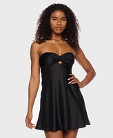 Alex & Sophia Juniors' Open-Back Strapless Dress