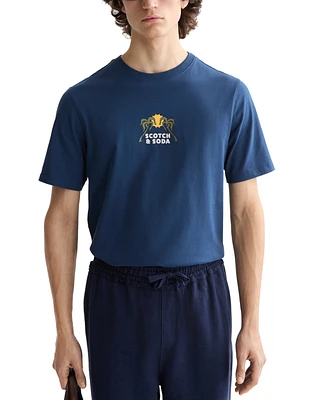 Scotch & Soda Men's Short Sleeve Double Graphic Crewneck T-Shirt