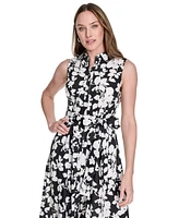 Tommy Hilfiger Women's Cotton Belted Midi Shirtdress