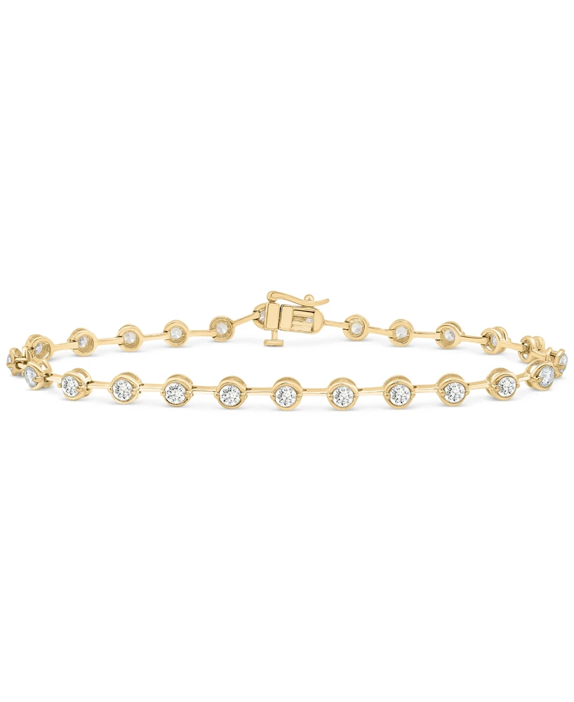 Diamond Bezel Link Bracelet (2 ct. t.w.) in 10k Gold, Exclusively at Macy's