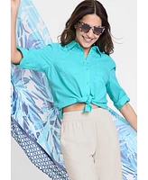 Olsen Women's Rolled Sleeve Tab Shirt