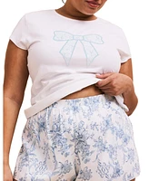 Adore Me Plus Kassie Short Sleeve T-shirt & Pant Set