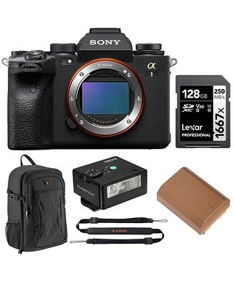 Sony Alpha 1 Mirrorless Camera, Bundle with Alpine 200 Backpack, 128GB Uhs-ii Memory Card, Extra Battery, iM30 Mini Flash, Quick Release Sling Strap