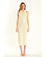endless rose Women's Crochet Knit Midi Dress
