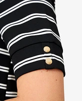 Cable & Gauge Women's Stripe Boatneck Top