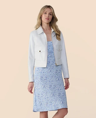 Furniq Uk Women's Bomber Leather Jacket, Created for Macy's