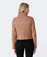 Furniq Uk Women's Bomber Leather Jacket, Created for Macy's