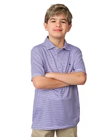 Tailorbyrd Boys Multi Stripes Printed Performance Short Sleeve Polo