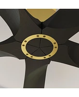 60 inch ceiling fan without light, can be used indoors and outdoors, with remote control, reversible Dc motor, no noise, suitable for bedroom, living