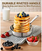 Cooks Standard Mini Cookware Duo Set, Multi-Ply Clad Stainless Steel Butter Warmer, Fry Pan 4.7 Inch & Casserole 0.68 Qt, Mini Pot and Pan 3 Piece Coo