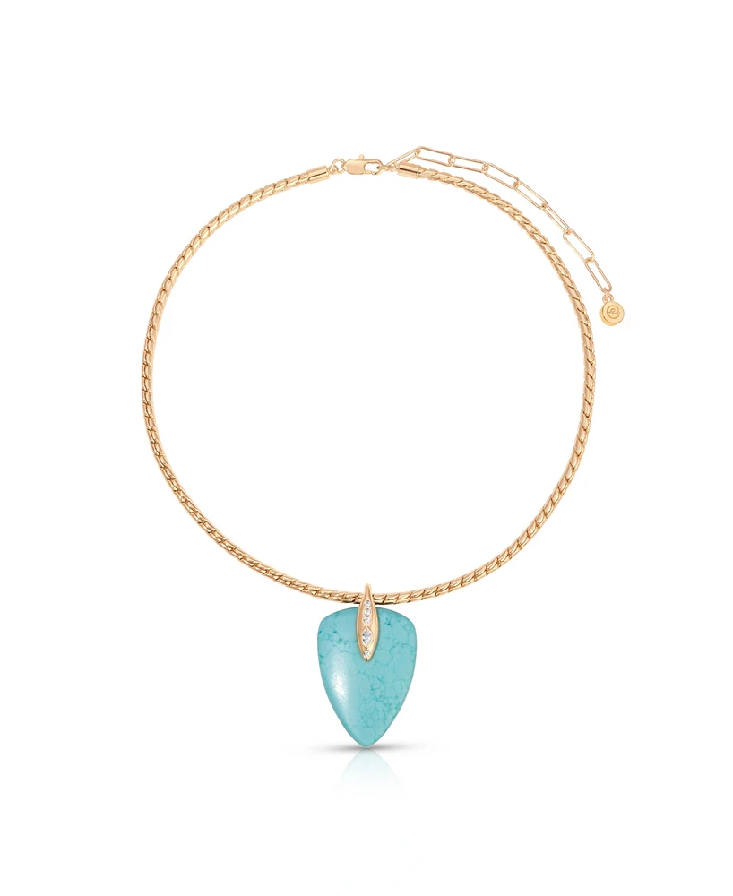 Ettika Turquoise Solstice Pendant Choker Necklace