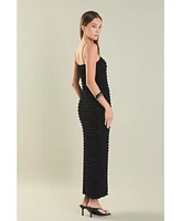endless rose Women's Bubble Maxi Slip Dress