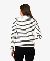 Cable & Gauge Women's Stripe Stretch Knit Jacket