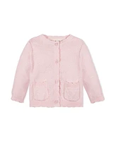Hope & Henry Baby Organic Long Sleeve Scallop Edge Cardigan Legging Sweater Set