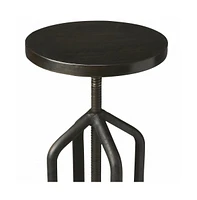Wood and Iron Backless Swivel Bar Chair