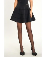 endless rose Women's Pearl Trim Circle Skirt