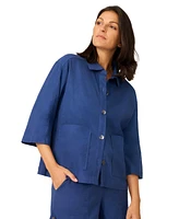 Cable & Gauge Women's Patch Pocket Linen Blend Jacket