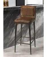 Industrial Wood and Iron Bar Stool for Stylish Counter Seating