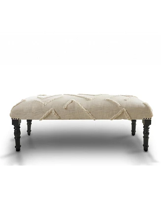 Decorative Upholstered Bench with Sculptural Legs for Hallway or End of Bed