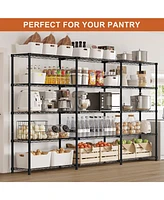 Hausource 5 Tier Wide Wire Shelving 88.5"W Adjustable Storage Shelves Garage Pantry